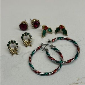 Festive Multicolor Vintage Earrings Set